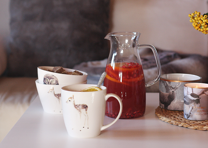Punsch Rezept alkoholfrei mit Granatapfelkernen für den Herbst