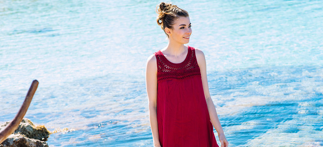 rotes Sommerkleid, Makramee-Spitze, Neele Schwalbe, Royalcoeur, Blogger Event. #ef_ibiza, Ernsting's family, Boho Look, Hippie, Ibiza