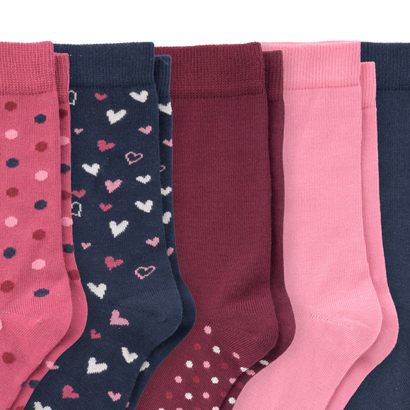 5 Paar Mädchen Socken im Muster-Mix