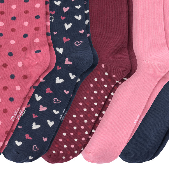 5 Paar Mädchen Socken im Muster-Mix