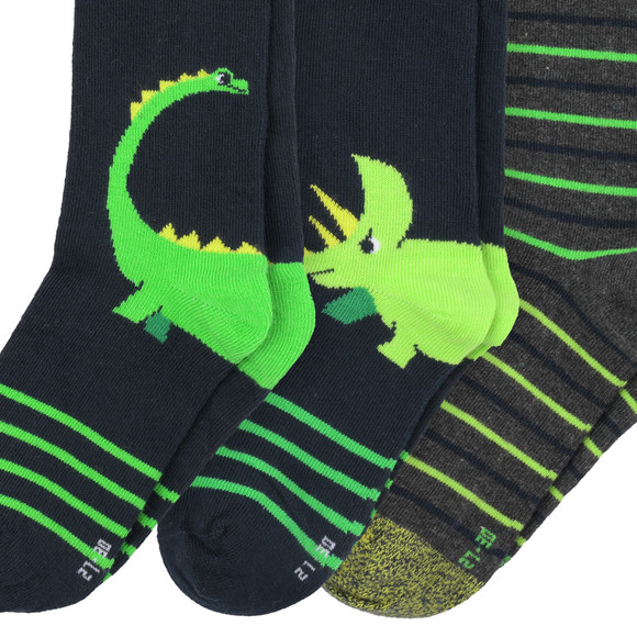 3 Paar Jungen Kniestrümpfe mit Dino-Motiven