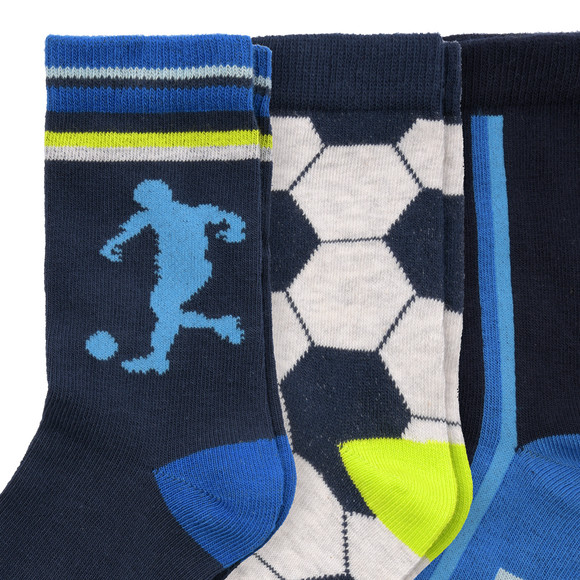 3 Paar Jungen Socken mit Fußball-Motiven