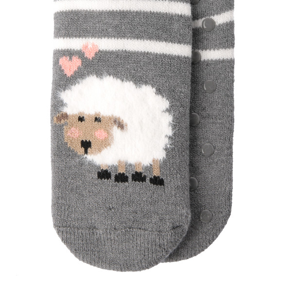 1 Paar Damen Kuschelsocken mit Schaf-Motiv