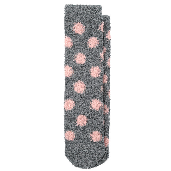 1 paar knusse damessokken met stippen grijs