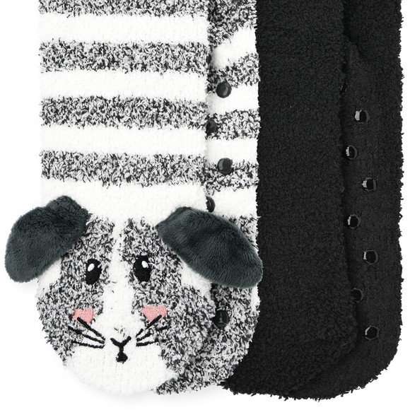 2 Paar Damen Kuschelsocken mit ABS-Noppen