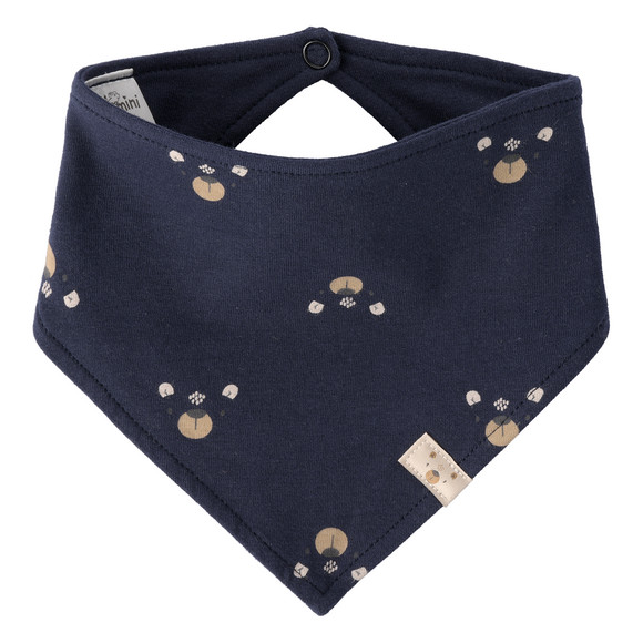 Babybandana met berenprint donkerblauw