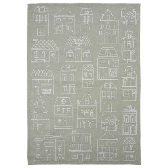 2 theedoeken met huisjes