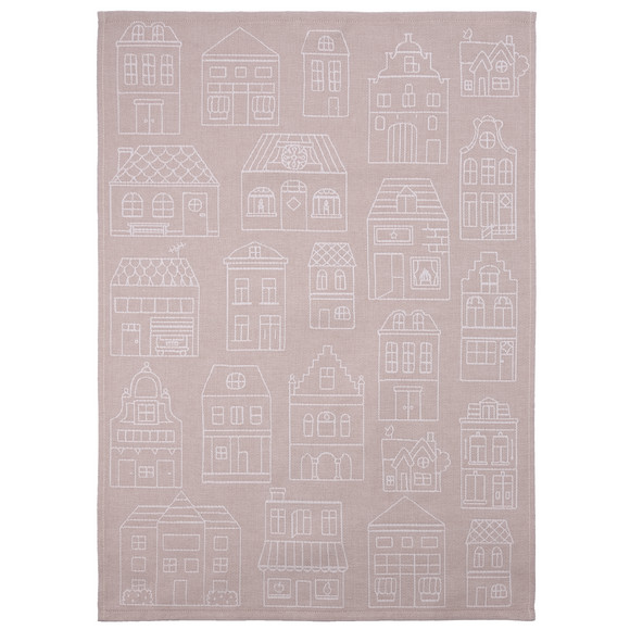 2 theedoeken met huisjes