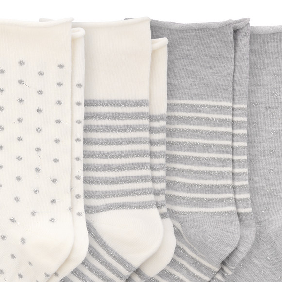 4 paar damessokken met effectgaren