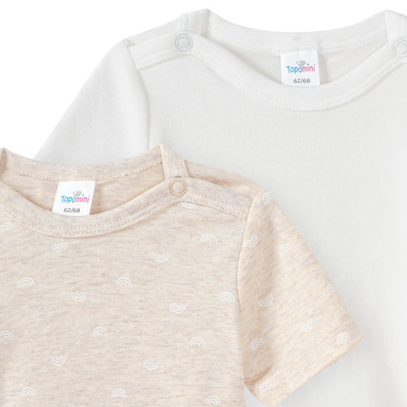 2 Baby Bodys mit Bio-Baumwolle