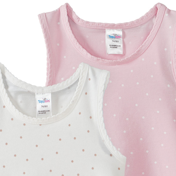 2 Baby Unterhemden mit Bio-Baumwolle