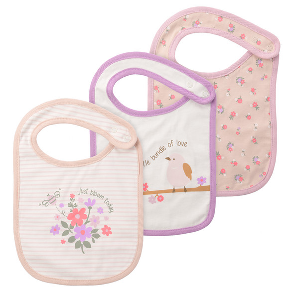 3 slabbetjes voor baby’s met motieven