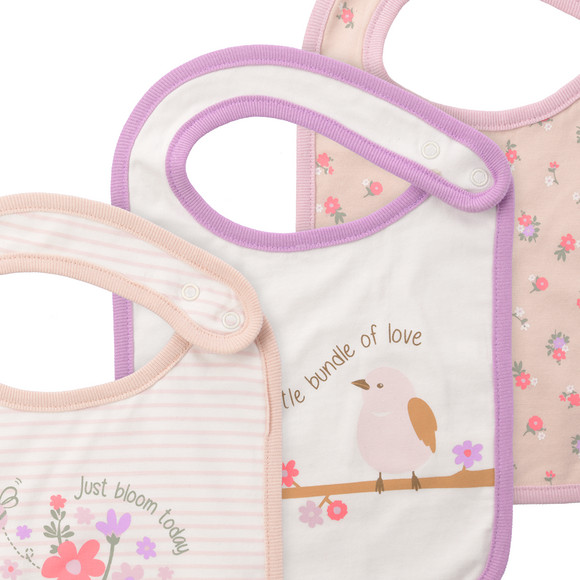 3 slabbetjes voor baby’s met motieven
