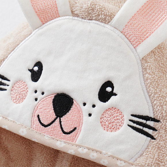 Badjas met hazenapplicatie voor baby's