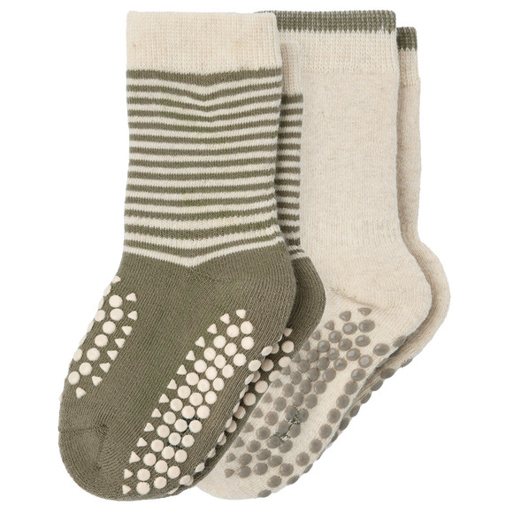2 Paar Baby Krabbelsocken aus Frottee