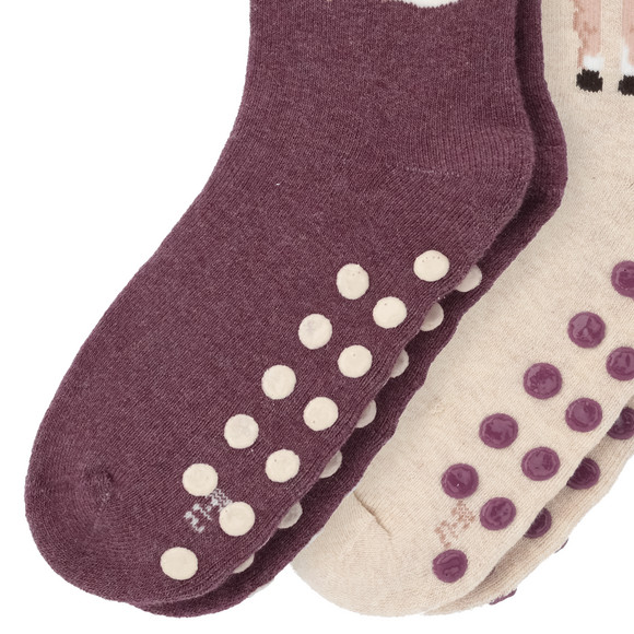 2 Paar Mädchen Stoppersocken mit Pferden
