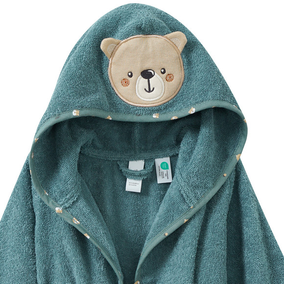 Babybadjas met berenapplicatie