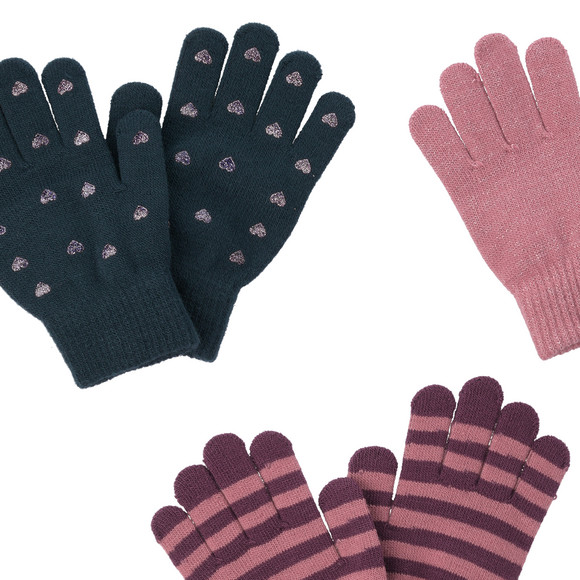 Set van 3 paar meisjeshandschoenen