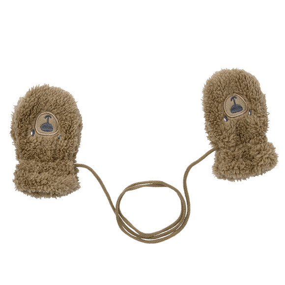 Baby wanten van pluche met fleece voering