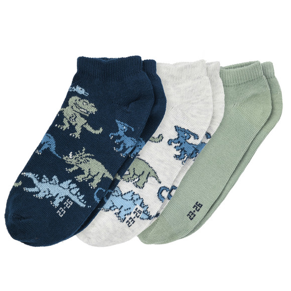 3 Paar Jungen Sneaker-Socken im Set marine / oliv / hellgrau