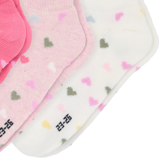 3 Paar Mädchen Sneaker-Socken mit Herzen