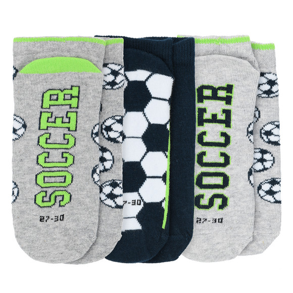 3 Paar Jungen Sneaker-Socken im Fußball-Look