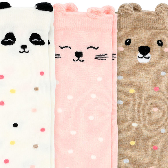 3 Paar Mädchen Socken mit Tier-Motiven