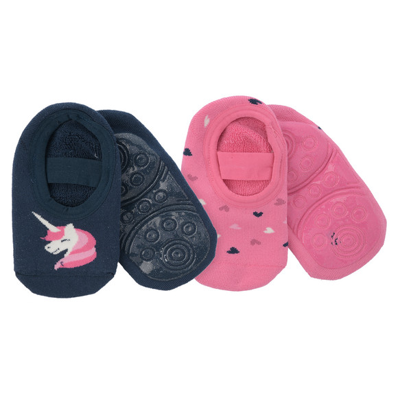 2 Paar Mädchen Stoppersocken mit Gummizug