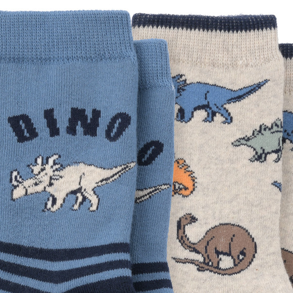 2 Paar Jungen Stoppersocken mit Dino-Motiven