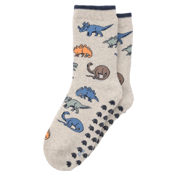 2 Paar Jungen Stoppersocken mit Dino-Motiven