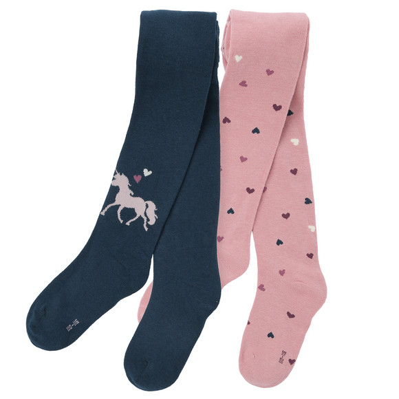 2 Mädchen Strumpfhosen im Muster-MIx