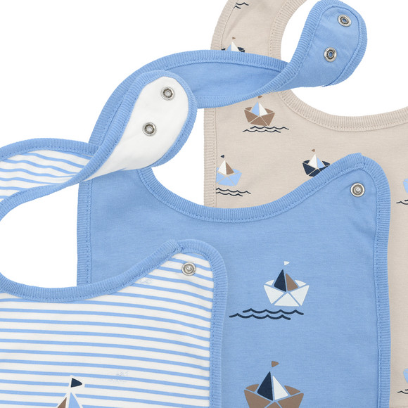 3 Baby Lätzchen mit Segelboot-Motiven