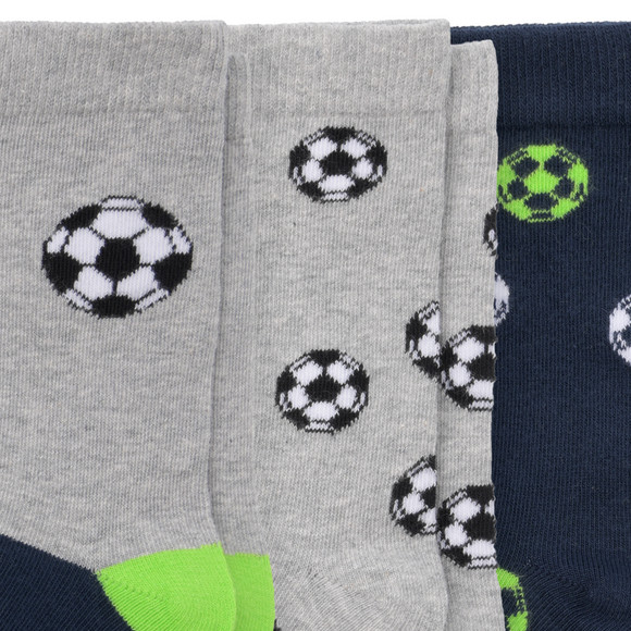 3 Paar Jungen Socken mit Fußball-Motiven