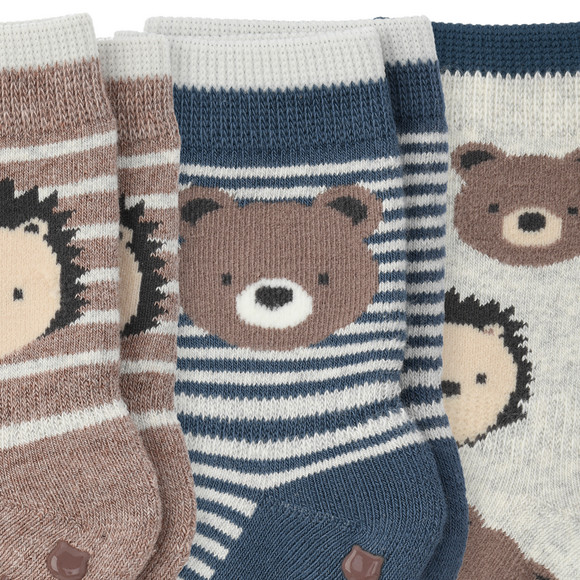 3 Paar Baby Stoppersocken mit Tier-Motiven