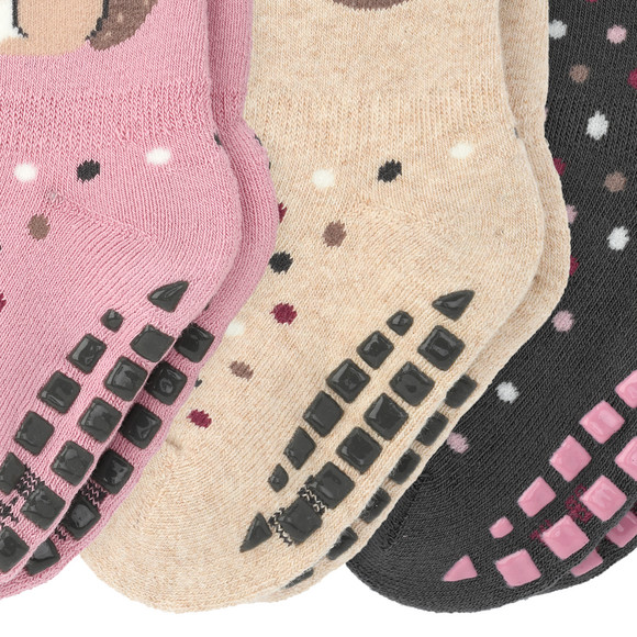 3 Paar Baby Stoppersocken mit Tier-Motiven
