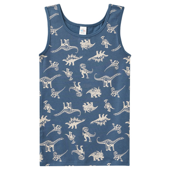 2 Jungen Unterhemden mit Dino-Motiv