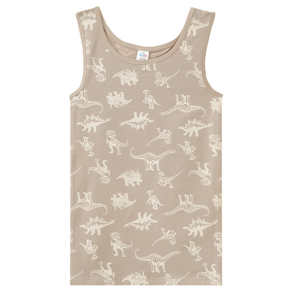 2 Jungen Unterhemden mit Dino-Motiv