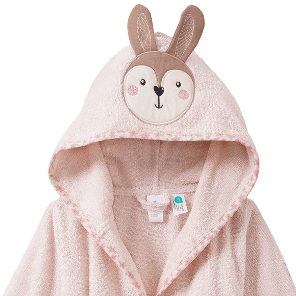 Baby Bademantel mit Hasen-Applikation