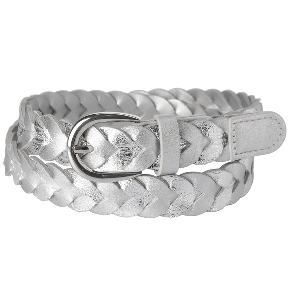 Mädchen Gürtel aus Kunstleder silber