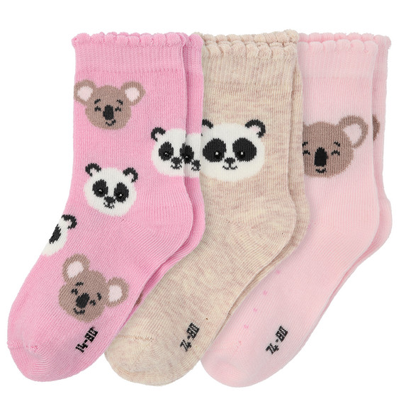 3 Paar Mädchen Socken mit Tier-Motiven