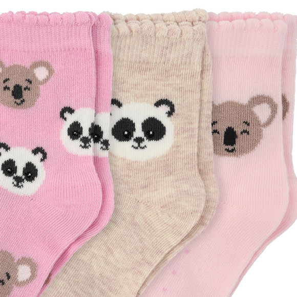 3 Paar Mädchen Socken mit Tier-Motiven