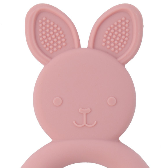 Silikon-Holz Beißring in Hasen-Optik