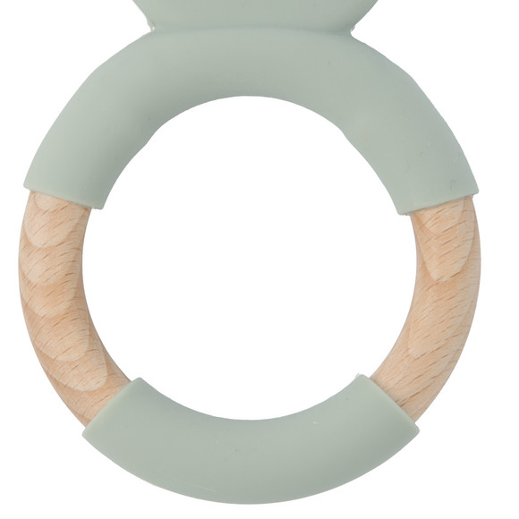 Silikon-Holz Beißring in Hasen-Optik