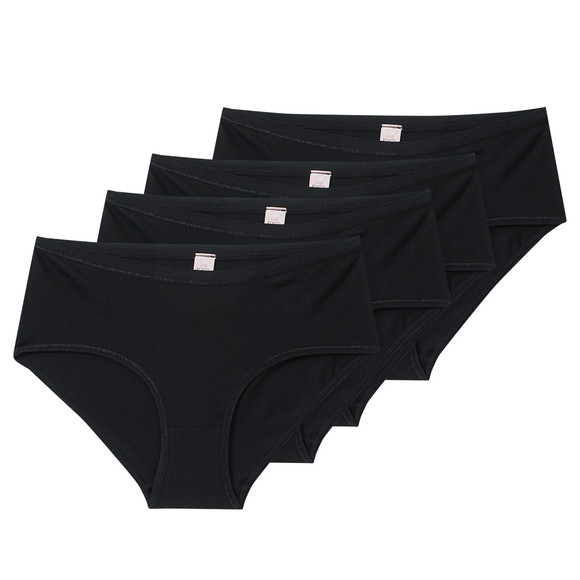 4 damesslipjes in effen kleuren