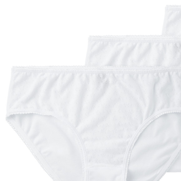3 Damen Slips mit Mäusezähnchen-Spitze