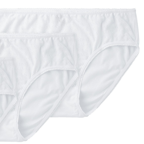 3 Damen Slips mit Mäusezähnchen-Spitze