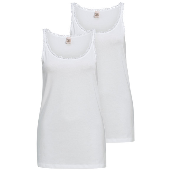 2 Damen Unterhemden mit Spitze