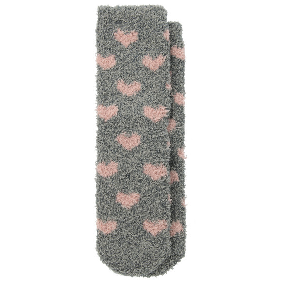 1 Paar Damen Kuschelsocken mit Herzen