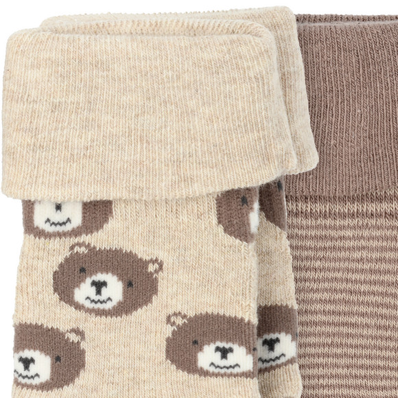 2 Paar Newborn Socken mit Frottee-Ausstattung