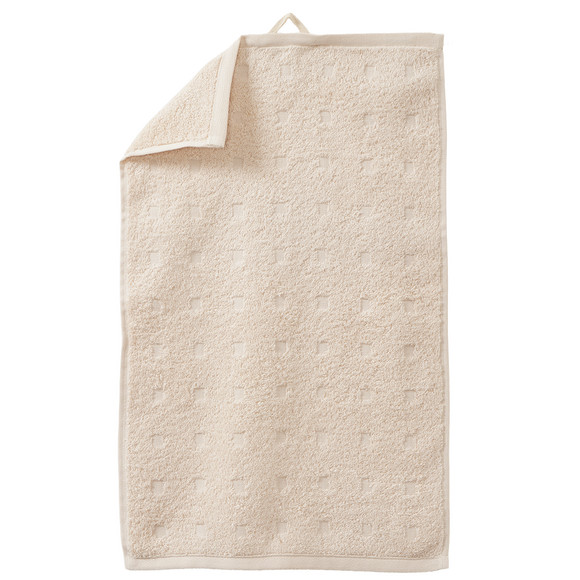 Gastenhanddoek met grafische structuur crème